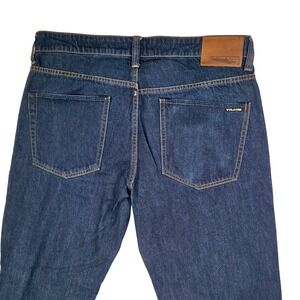 Volcom Solver Modern Straight Leg Jeans Mens 32 Dark Indigo Blue Denim Skate